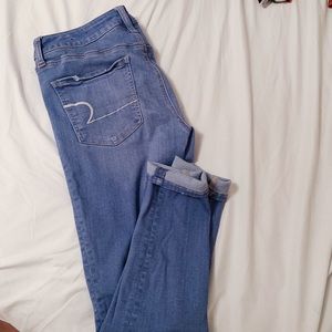 American Eagle Super Stretch Blue Skinny Jeans